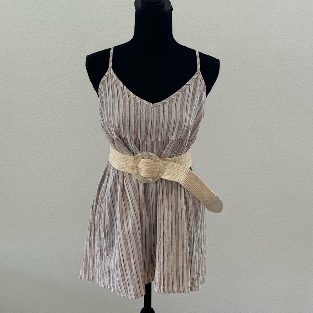 Runway Seven Striped Romper with Removable Belt